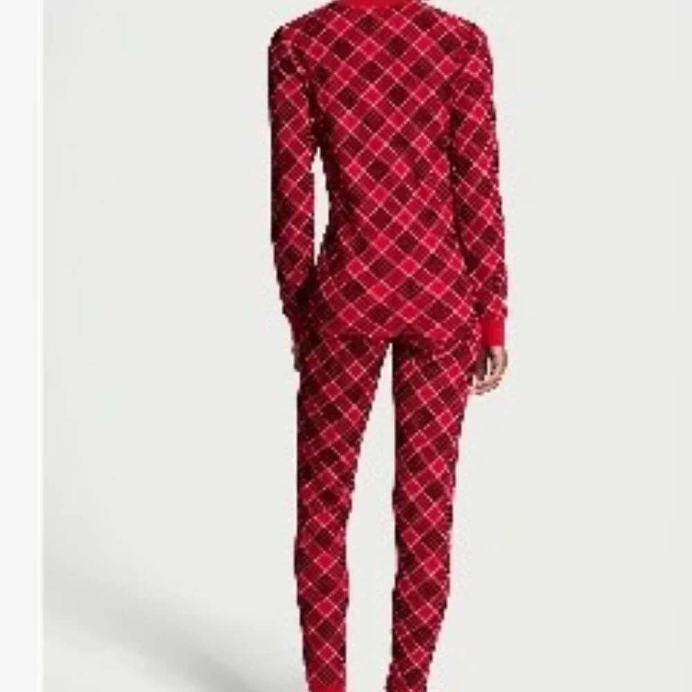 Victoria's Secret Thermal Long Pajama Set PJ Pants Top Large Regular LongJane - Picture 4 of 4